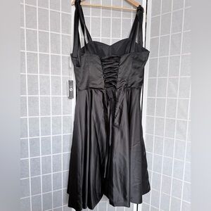 Elegant Black Satin Dress